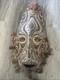 Vintage 1980 Hand Carved Papua New Guinea Sepik Style Tribal Mask 25 Shell Eyes