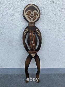 Vintage 20th C Papua New Guinea Carved Wood Bioma Figure Oceanic Art