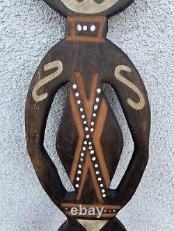 Vintage 20th C Papua New Guinea Carved Wood Bioma Figure Oceanic Art