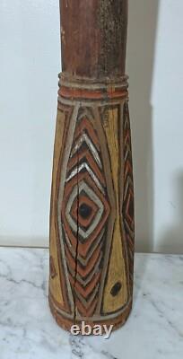 Vintage 42 Sepik Papua New Guinea Kundu Drum Snake Skin Beautiful Painting
