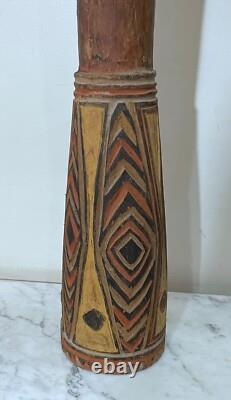 Vintage 42 Sepik Papua New Guinea Kundu Drum Snake Skin Beautiful Painting