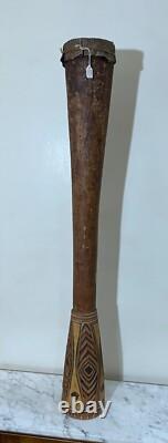 Vintage 42 Sepik Papua New Guinea Kundu Drum Snake Skin Beautiful Painting