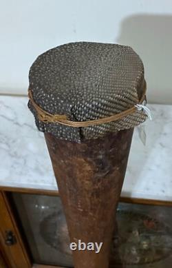 Vintage 42 Sepik Papua New Guinea Kundu Drum Snake Skin Beautiful Painting