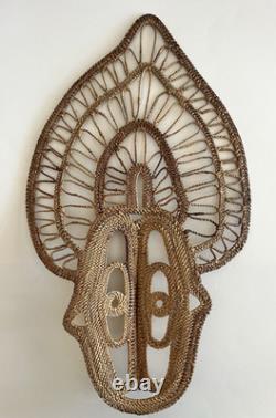 Vintage Abelam Yam Mask 25.5 Papua New Guinea MCM Woven Tribal Wall Art