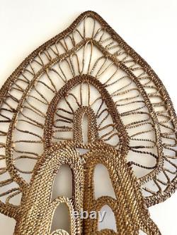 Vintage Abelam Yam Mask 25.5 Papua New Guinea MCM Woven Tribal Wall Art