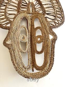 Vintage Abelam Yam Mask 25.5 Papua New Guinea MCM Woven Tribal Wall Art