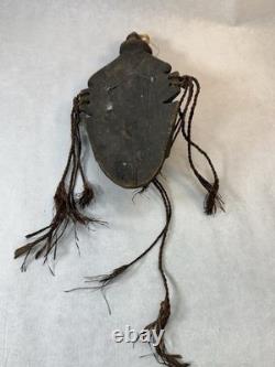 Vintage Carved Papua New Guinea Tribal Mask Sepik River Fibers 12 Face Tiki Bar