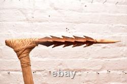 Vintage Carved Wood Adze Axe Weapon Highlands Papua New Guinea Png Tool 23