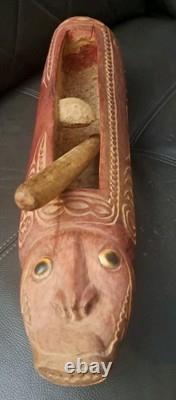 Vintage Hand Carved Papua New Guinea Slit Tribal Drum
