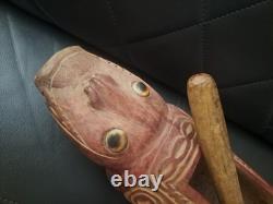 Vintage Hand Carved Papua New Guinea Slit Tribal Drum