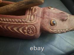 Vintage Hand Carved Papua New Guinea Slit Tribal Drum