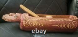 Vintage Hand Carved Papua New Guinea Slit Tribal Drum