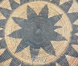 Vintage Hand Woven Papua New Guinea Baka Tray Basket, Wall Hanging, 18 Diameter