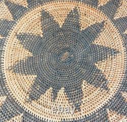 Vintage Hand Woven Papua New Guinea Baka Tray Basket, Wall Hanging, 18 Diameter
