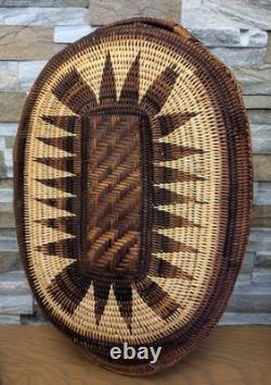 Vintage Hand Woven Papua New Guinea Tray Wall Hanging Basket Afrohemian decor