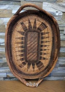 Vintage Hand Woven Papua New Guinea Tray Wall Hanging Basket Afrohemian decor
