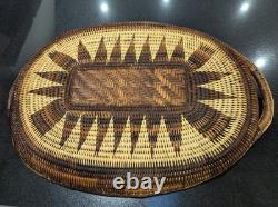 Vintage Hand Woven Papua New Guinea Tray Wall Hanging Basket Afrohemian decor