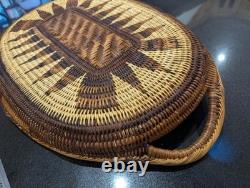 Vintage Hand Woven Papua New Guinea Tray Wall Hanging Basket Afrohemian decor