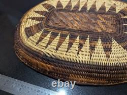 Vintage Hand Woven Papua New Guinea Tray Wall Hanging Basket Afrohemian decor