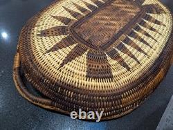 Vintage Hand Woven Papua New Guinea Tray Wall Hanging Basket Afrohemian decor