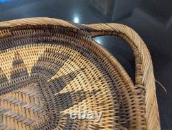 Vintage Hand Woven Papua New Guinea Tray Wall Hanging Basket Afrohemian decor