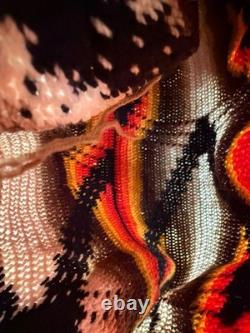 Vintage Hand Woven Traditional Bilum Bag Papua New Guinea Fire Colors