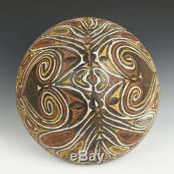 Vintage Kamana Or Sago Bowl Incised Pottery Sawos People Papua New Guinea