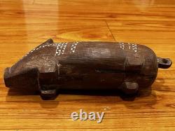Vintage Massim Hand Carved Wood Pig Figurine Papua New Guinea Tribal Art 10