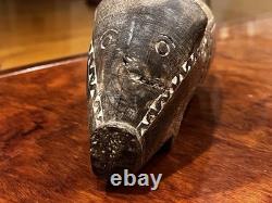 Vintage Massim Hand Carved Wood Pig Figurine Papua New Guinea Tribal Art 10