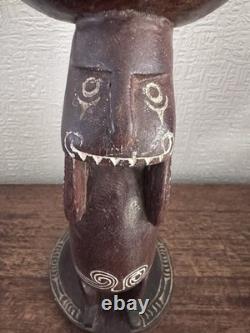 Vintage Massim Trobriand Islands Papua New Guinea Carved Figural Bowl 32cm