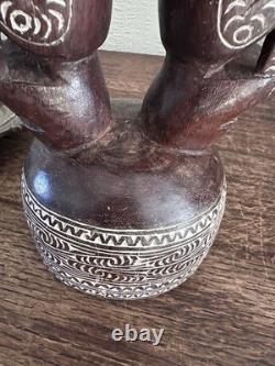 Vintage Massim Trobriand Islands Papua New Guinea Carved Figural Bowl 32cm