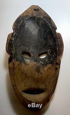 Vintage Old Hardwood Png Mask Carving Papua New Guinea Natural Ochres Tribal Mel