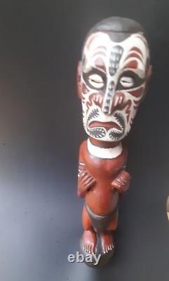 Vintage PNG Papua New Guinea Carved Painted Sepik Figure Totem Primitive ArtRare