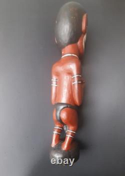 Vintage PNG Papua New Guinea Carved Painted Sepik Figure Totem Primitive ArtRare