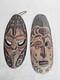 Vintage Papau New Guinea Tribal Wooden Masks 2 Pieces