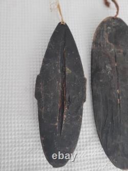 Vintage Papau New Guinea Tribal Wooden Masks 2 Pieces