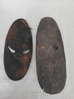 Vintage Papau New Guinea Tribal Wooden Masks 2 Pieces