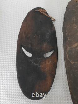 Vintage Papau New Guinea Tribal Wooden Masks 2 Pieces