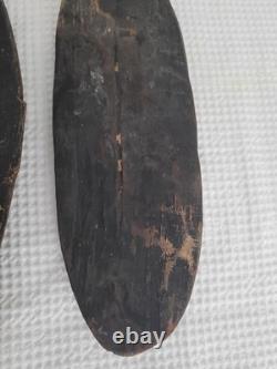 Vintage Papau New Guinea Tribal Wooden Masks 2 Pieces