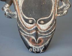 Vintage Papua New Guinea 2 Hornbill Cult Figure Mask Wall Hanging 34