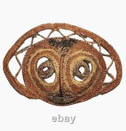 Vintage Papua New Guinea Abelam Yam Mask Woven Headdress Ceremonial Mask MCM EX