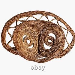 Vintage Papua New Guinea Abelam Yam Mask Woven Headdress Ceremonial Mask MCM EX