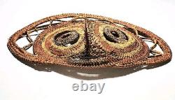 Vintage Papua New Guinea Abelam Yam Mask Woven Headdress Ceremonial Mask MCM EX