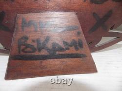 Vintage Papua New Guinea Authentic Carved Wood Bird Of Paradise 11,5x5sign