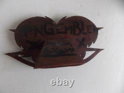 Vintage Papua New Guinea Authentic Carved Wood Bird Of Paradise 11,5x5sign