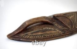 Vintage Papua New Guinea Carved Wood Mask Tribal Art Wall Decor Tiki Bar Png
