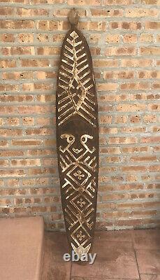 Vintage Papua New Guinea Gope Board With Finial