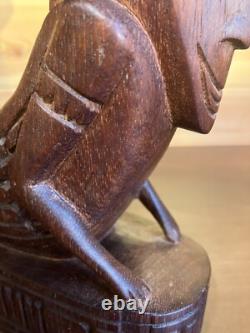 Vintage Papua New Guinea Hand Carved Anthropomorphic Huon Gulf Wooden Headrest
