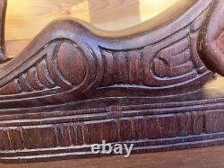 Vintage Papua New Guinea Hand Carved Anthropomorphic Huon Gulf Wooden Headrest
