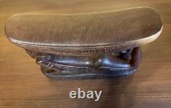 Vintage Papua New Guinea Hand Carved Anthropomorphic Huon Gulf Wooden Headrest
